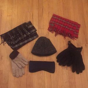 2 Scarves 2 gloves 1 hat 1 earwarmer headband